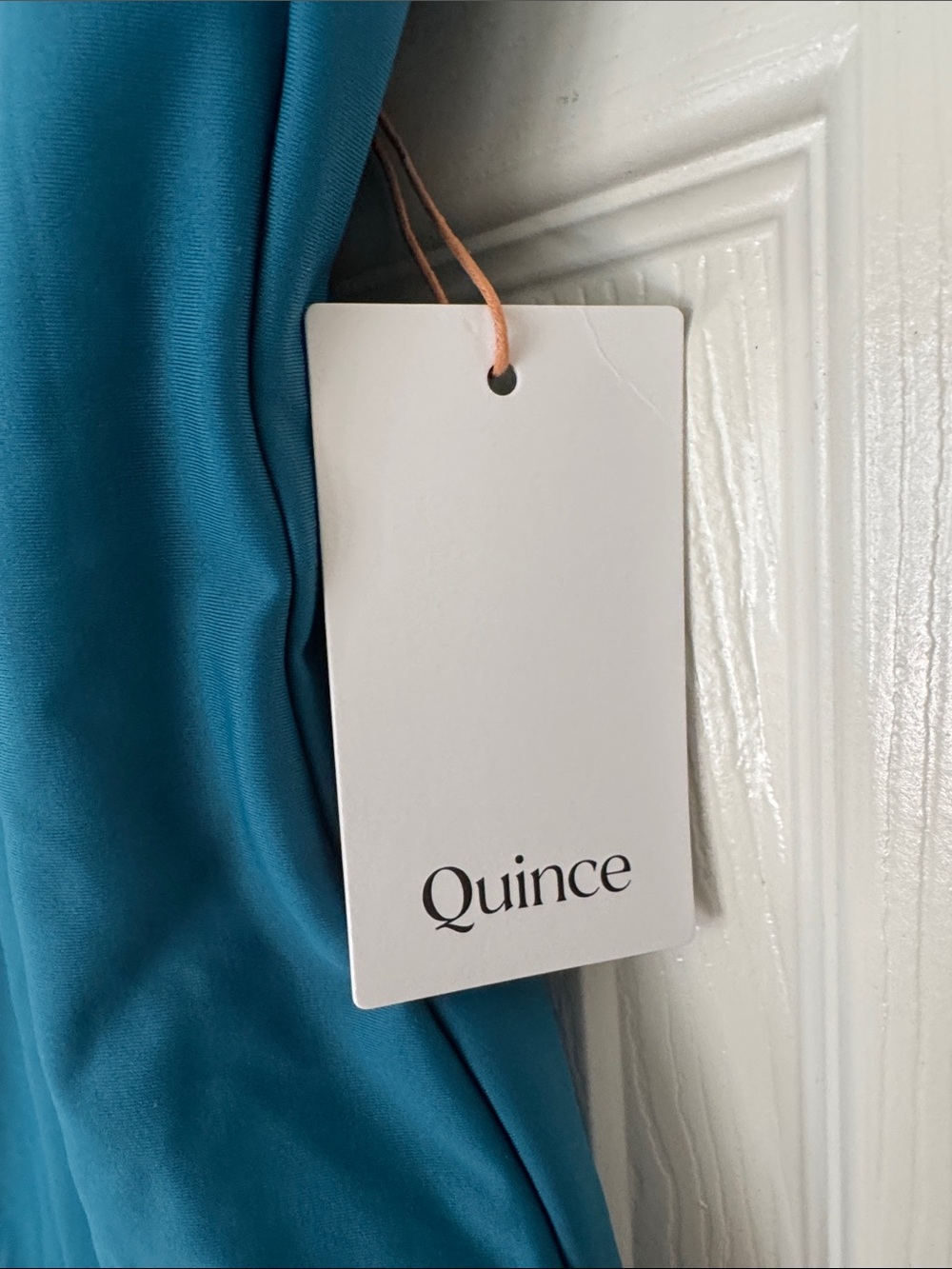 QUINCE Italian Cami One-Piece Swimsuit Lagoon Teal Blue NEW hygienic liner M - Picture 9 of 13